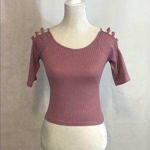 Suzette Pink Pullover Crop Junior Top One Size